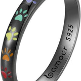 Sterling ezüst gyűrű tappancsnyomattal.