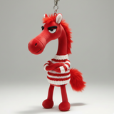 Merész ló - Piros és fehér szívvel Kulcstartó