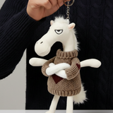 Fehér és barna Kulcstartó "Merész ló"