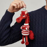 Merész ló - Piros és fehér szívvel Kulcstartó