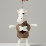 Fehér és barna Kulcstartó "Merész ló"