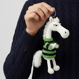 Merész ló - Fehér és zöld Kulcstartó