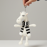 Fehér és fekete Kulcstartó "Merész ló"