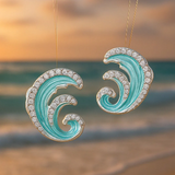 Oceánia | Elegáns kék hullámok fülbevalói