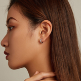 Színes kör alakú fülbevalók ezüst felülettel